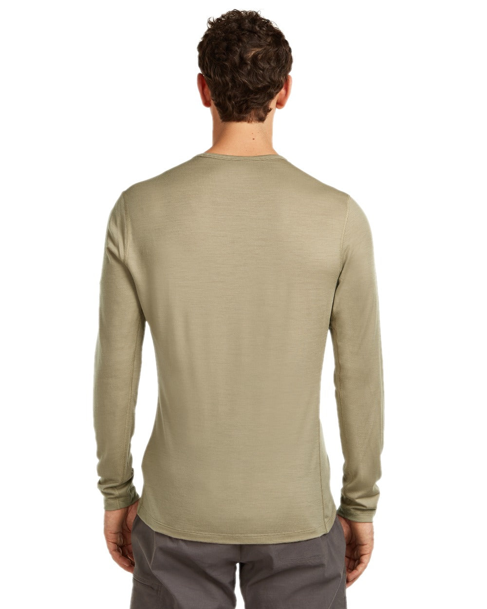Flagstone Coloured Icebreaker Mens Merino 200 Oasis Crew Thermal Top on white background