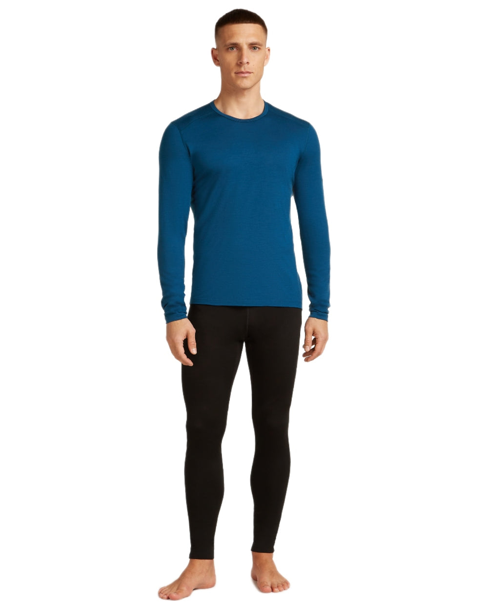 Atlantis Coloured Icebreaker Mens Merino 200 Oasis Crewe Thermal Top on white background