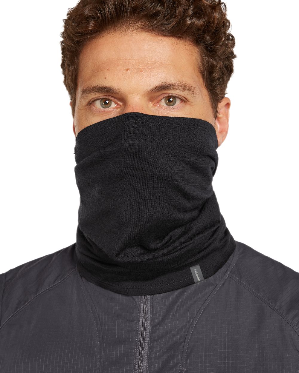 Black Coloured Icebreaker Merino 200 Flexi Chute on white background