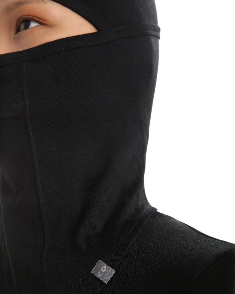 Black Coloured Icebreaker Merino 200 Oasis Balaclava on white background