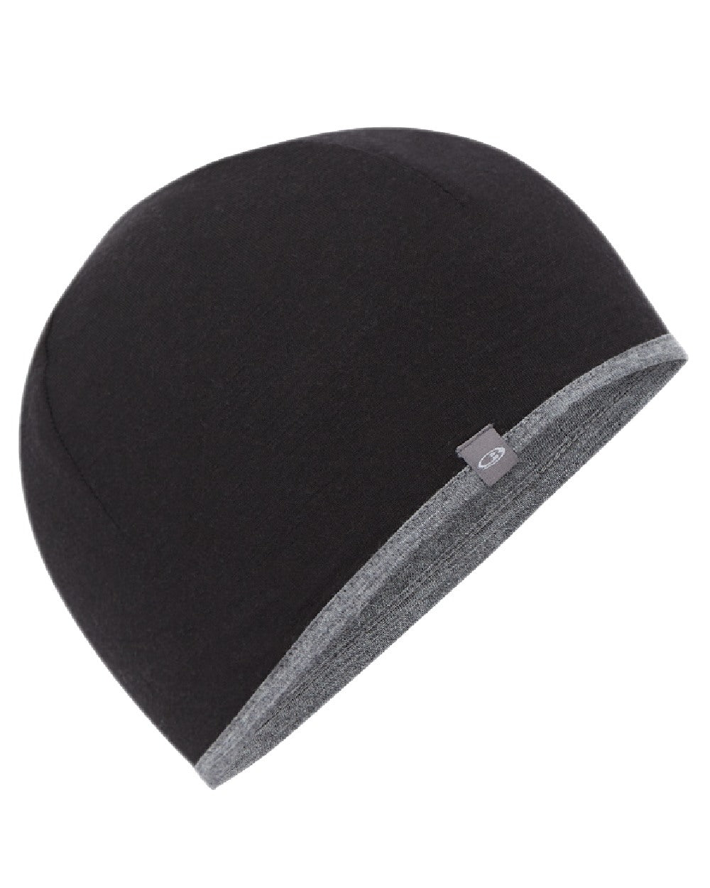 Black Gritstone Heather Coloured Icebreaker Merino 200 Pocket Hat on white background