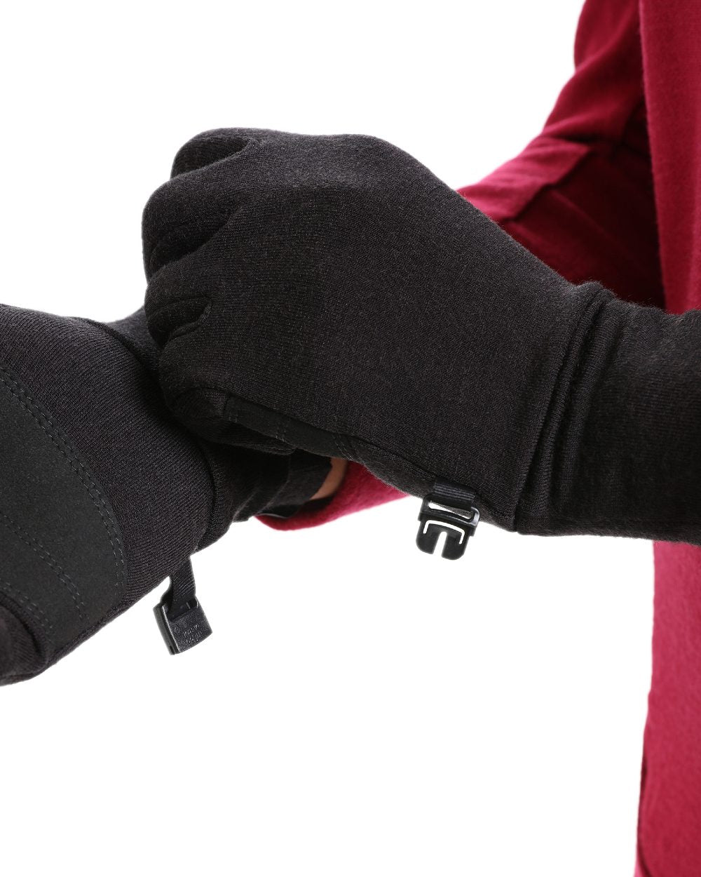 Black Coloured Icebreaker Unisex Merino Blend 360 Sierra Gloves on white background