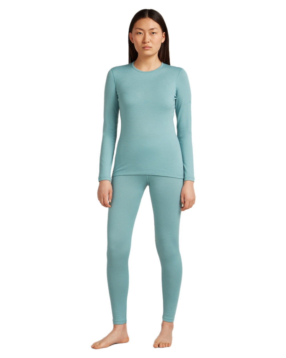 Hydro Coloured Icebreaker Womens 260 Tech Crew Thermal Top on white background