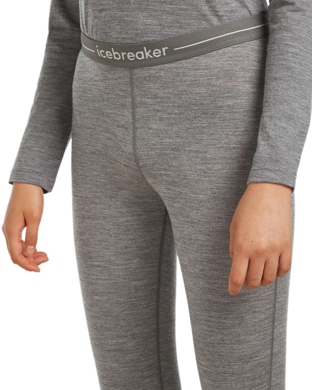 Gritstone Heather Coloured Icebreaker Womens Merino 200 Oasis Thermal Leggings on white background