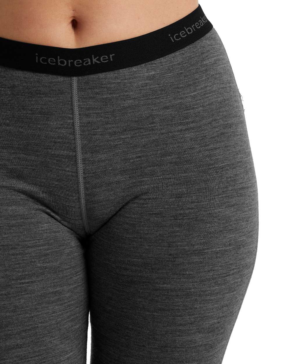 Gritstone Heather Coloured Icebreaker Womens Merino 200 Oasis Thermal Leggings on white background