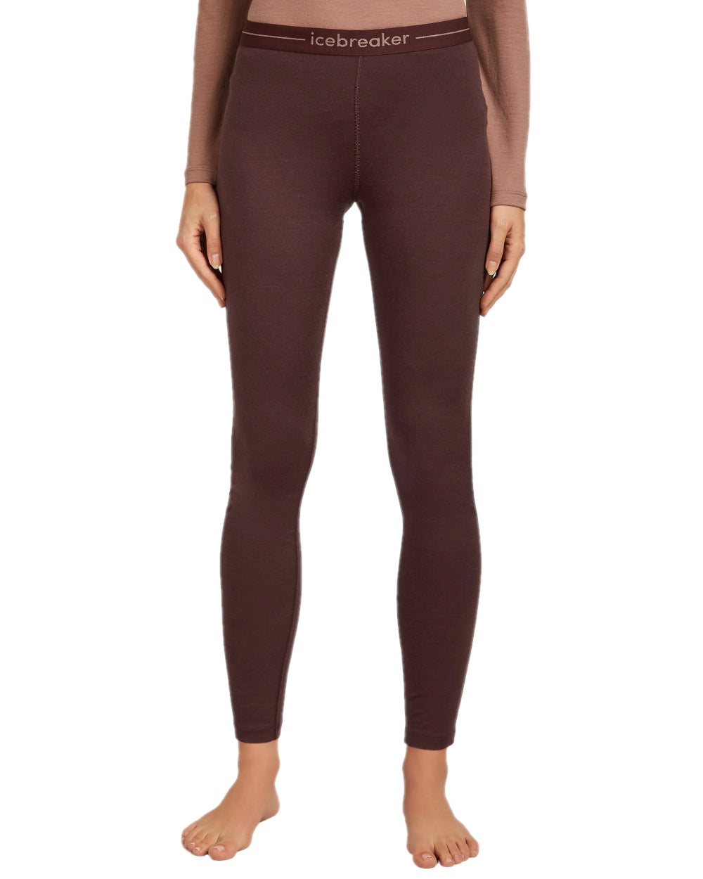 Java Coloured Icebreaker Womens Merino 200 Oasis Thermal Leggings on white background