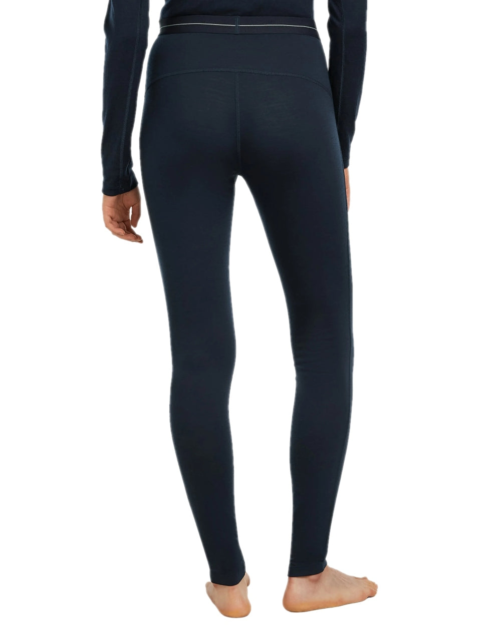 Midnight Navy Coloured Icebreaker Womens Merino 200 Oasis Thermal Leggings on white background