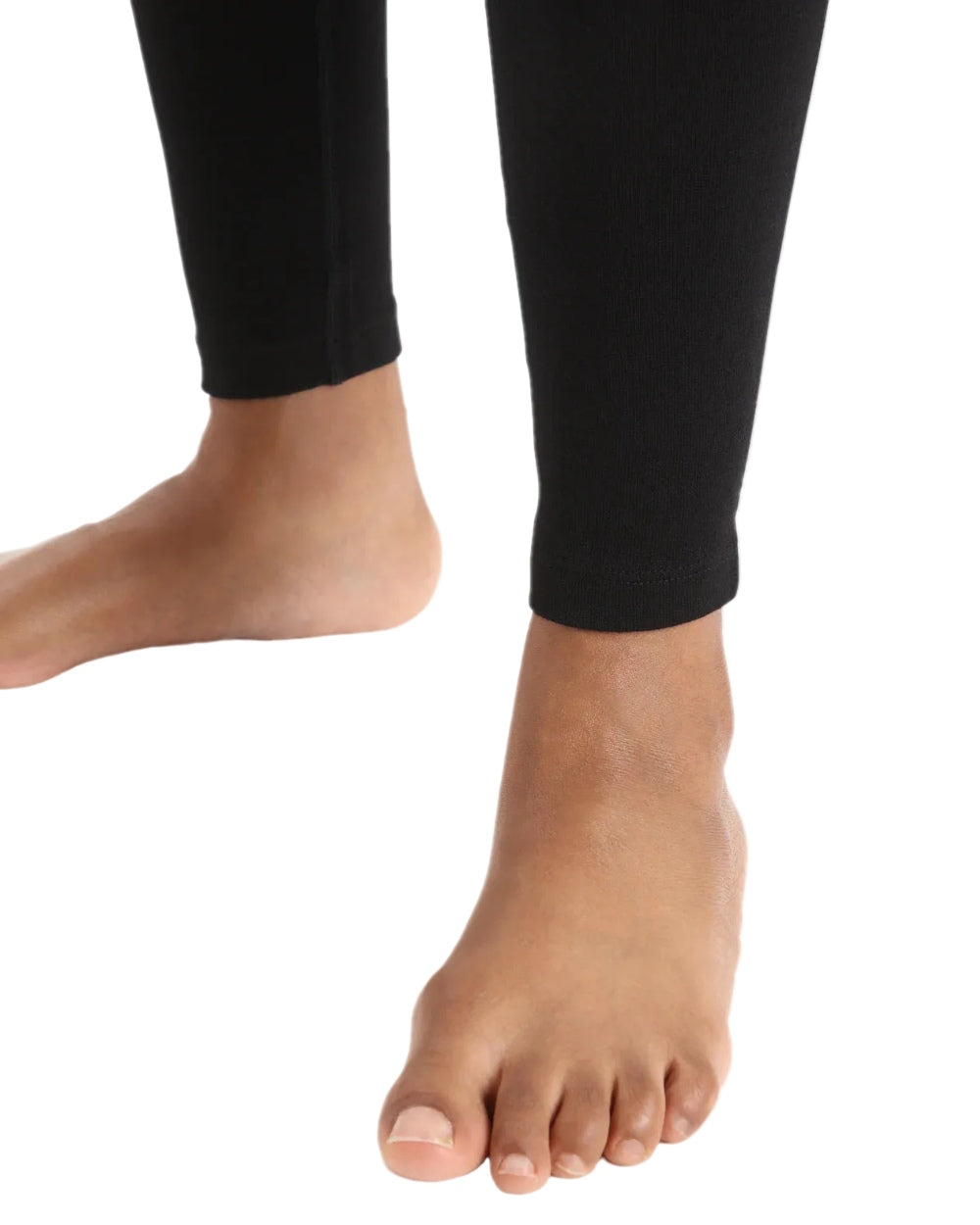 Black Coloured Icebreaker Womens Merino 260 Tech Thermal Leggings on white background
