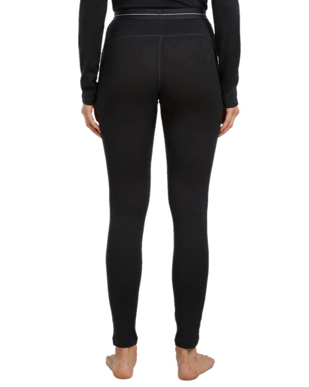 Black Coloured Icebreaker Womens Merino 260 Tech Thermal Leggings on white background