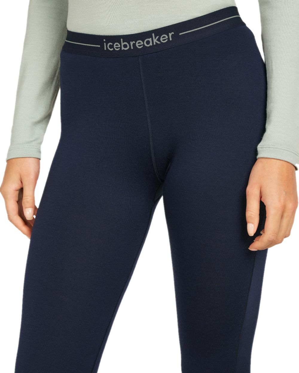 Midnight Navy Coloured Icebreaker Merino Womens 260 Tech Thermal Leggings on white background