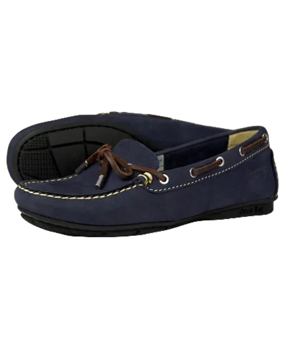 Indigo Coloured Orca Bay Ballena Womens Loafers On A White Background 