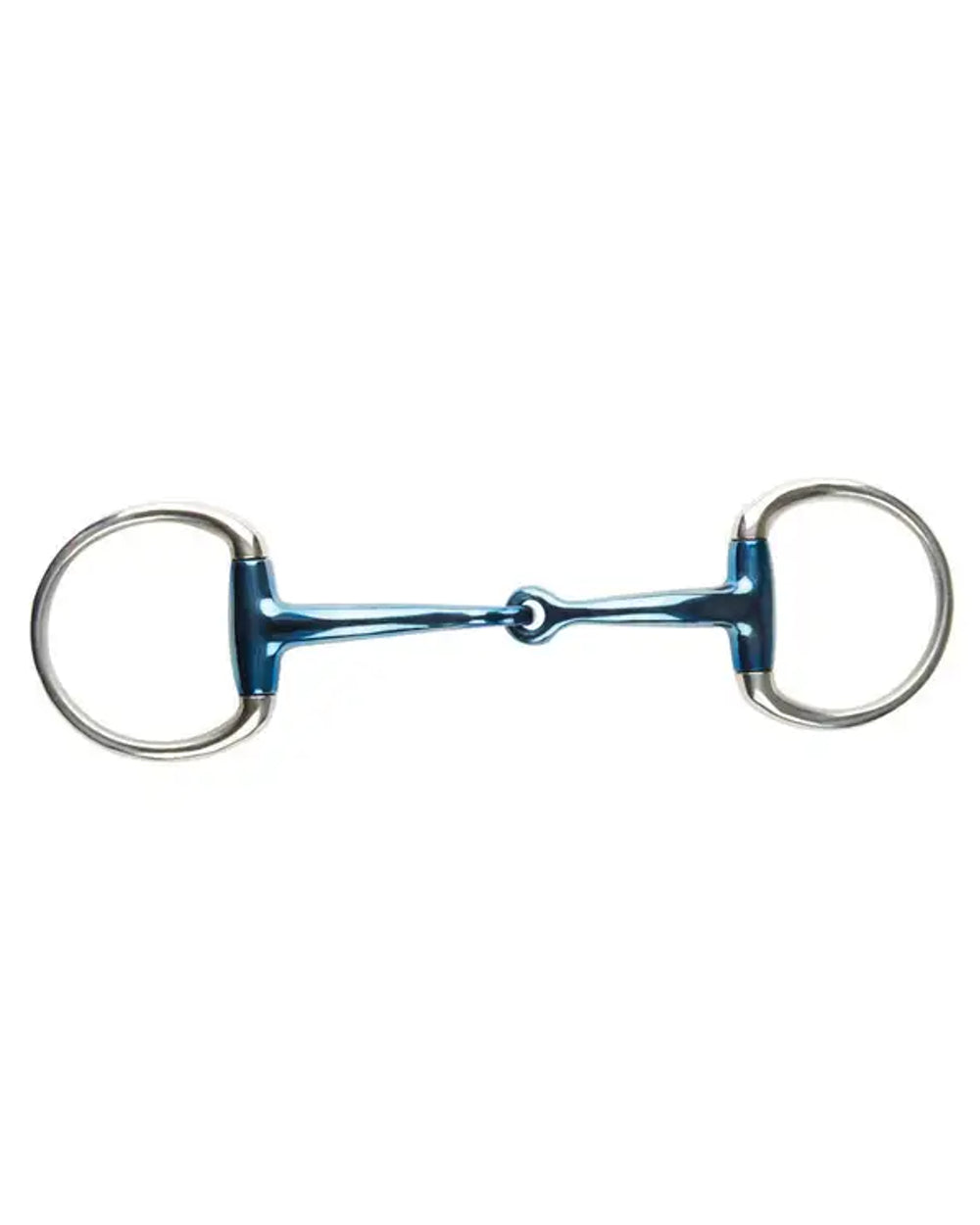 JP Korsteel Blue Steel Jointed Eggbutt Snaffle Bit on white background
