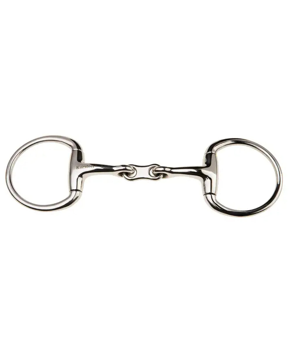 JP Korsteel Stainless Steel French Link Eggbutt Snaffle Bit on white background