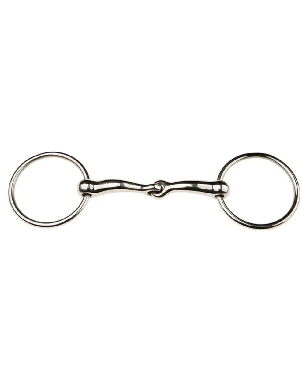 JP Korsteel Stainless Steel Jointed Loose Ring Snaffle Bit on white background