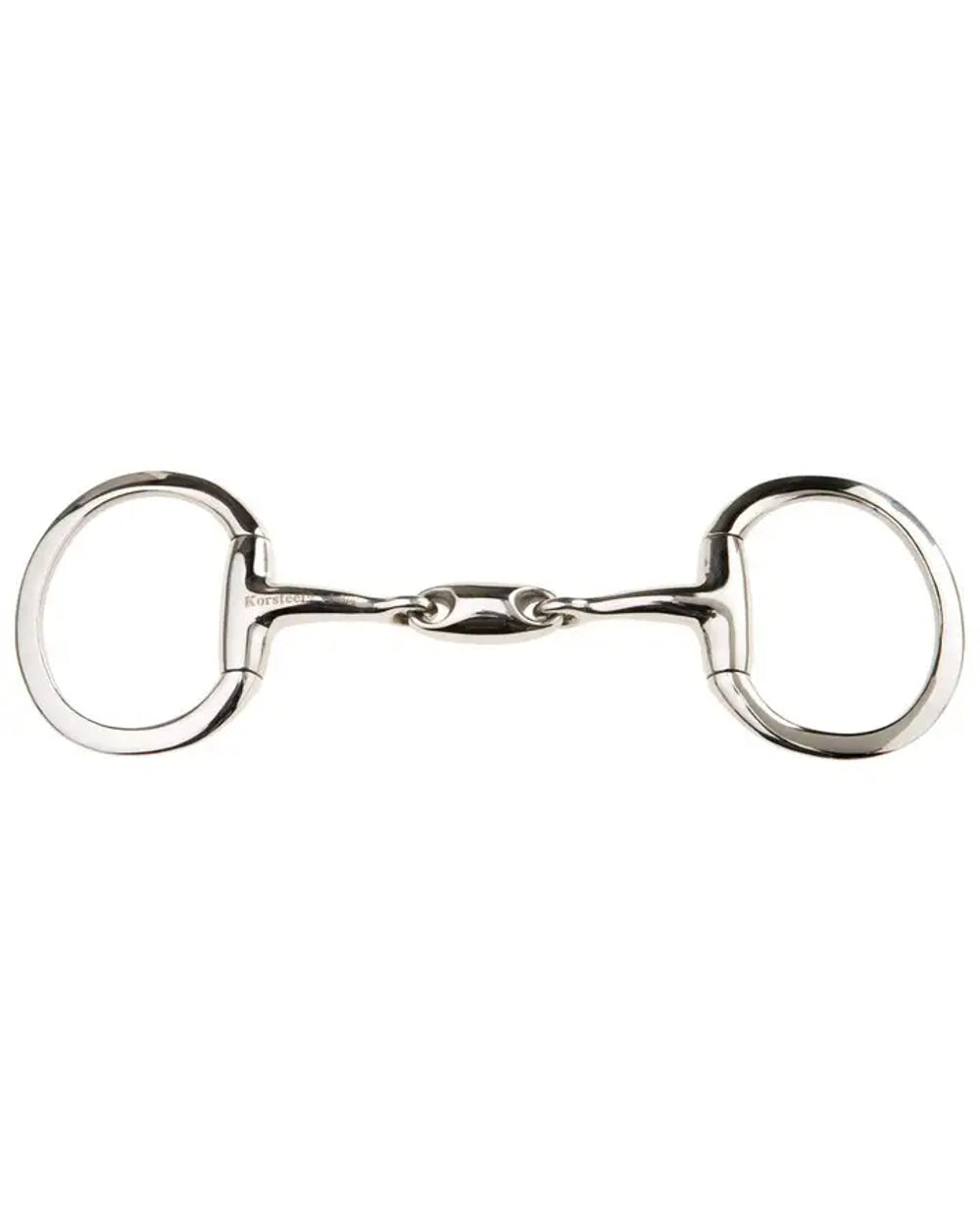JP Korsteel Stainless Steel Oval Link Eggbutt Snaffle Bit on white background