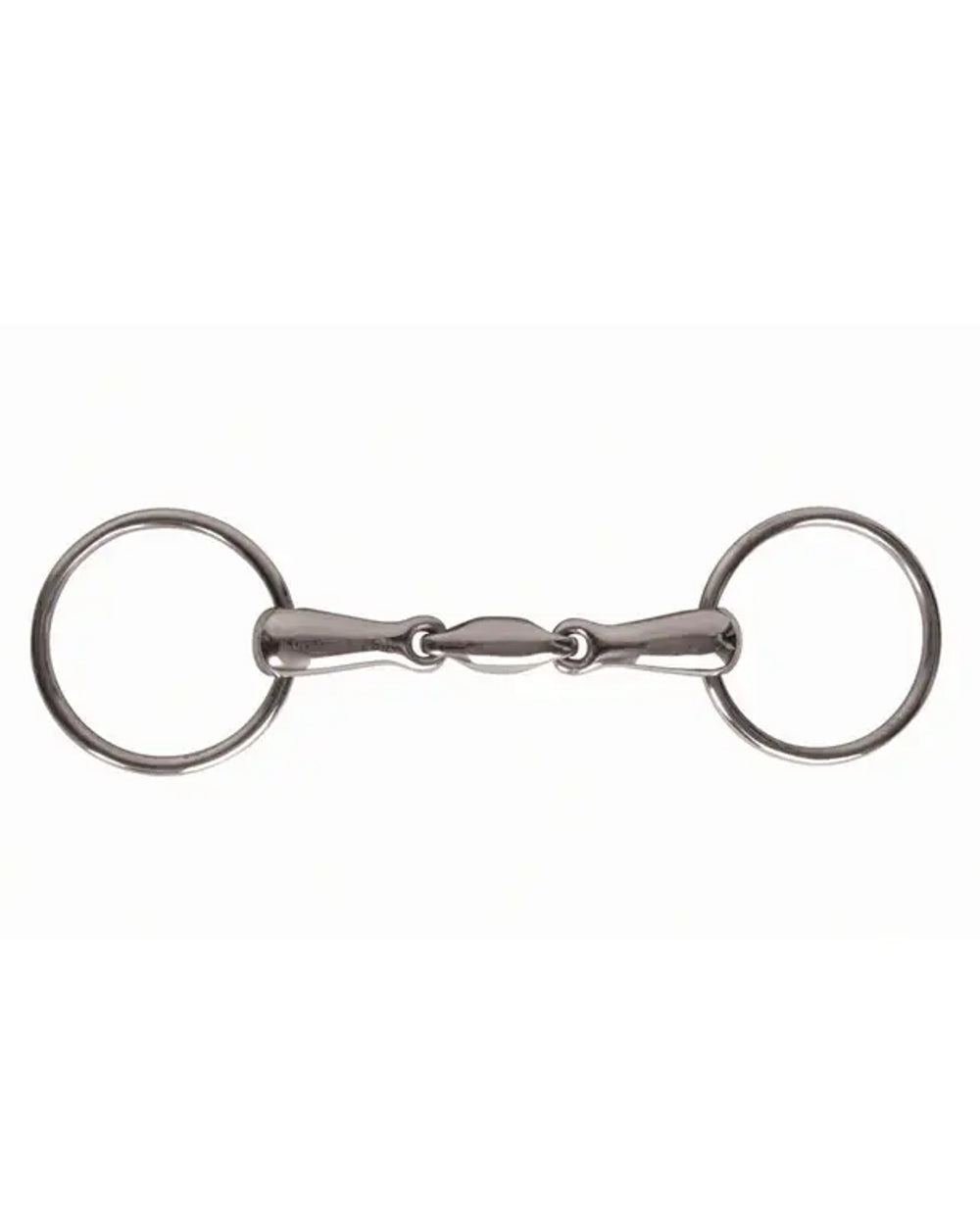 JP Korsteel Stainless Steel Oval Link Loose Ring Snaffle Bit on white background