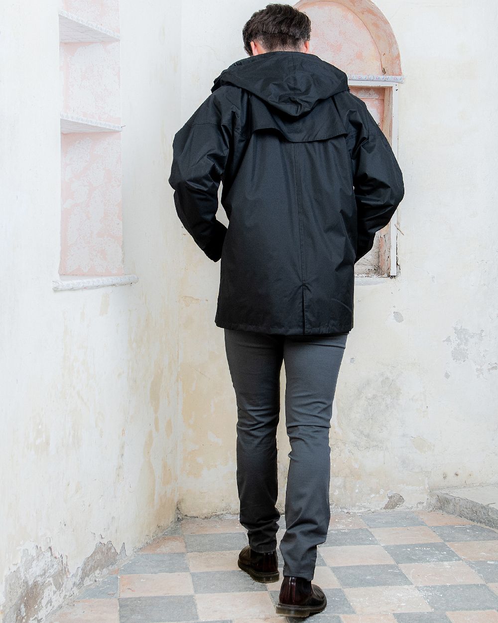 Black Coloured Jack Murphy Kingston Waterproof Jacket on studio background