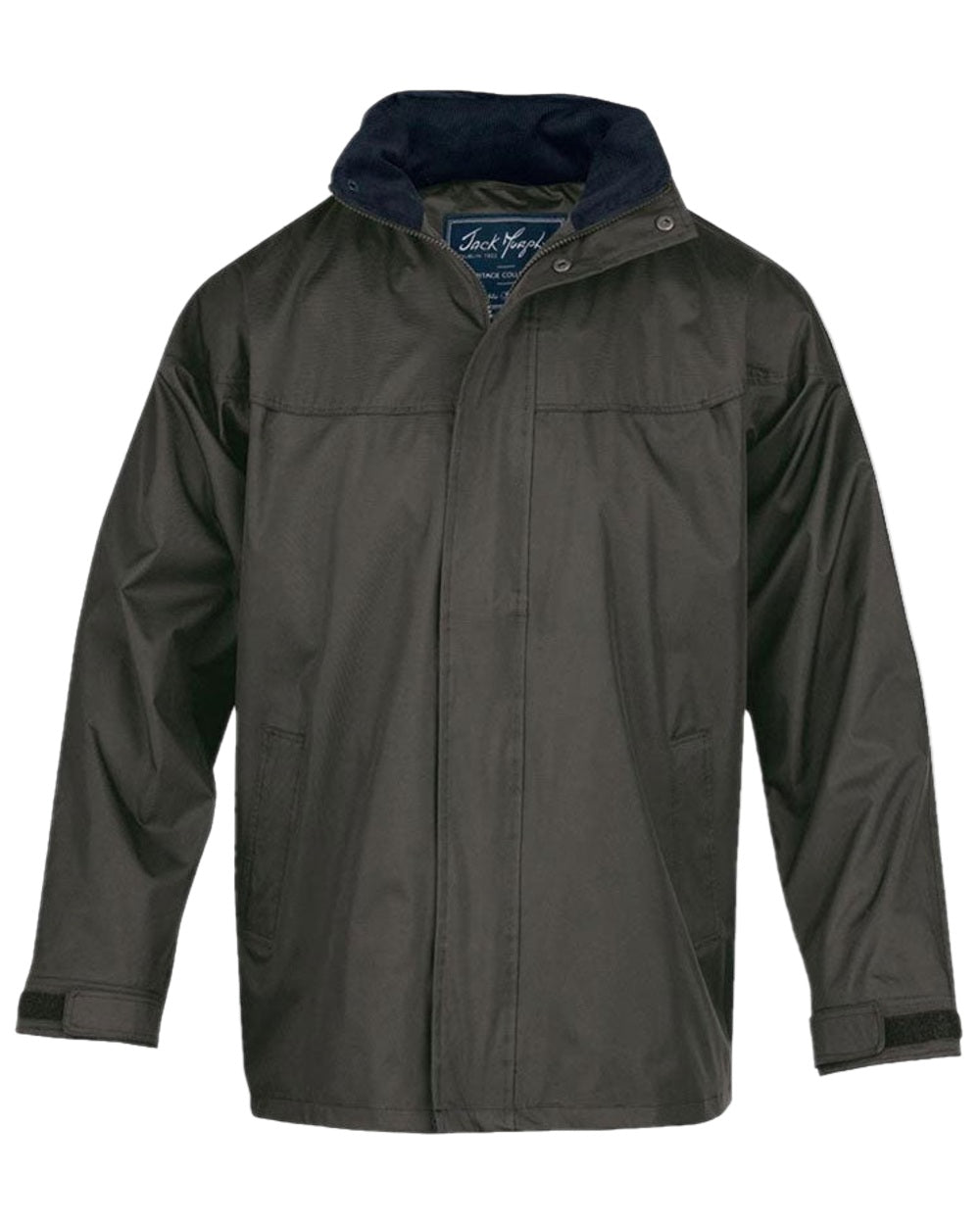 Olive Coloured Jack Murphy Kingston Waterproof Jacket on white background