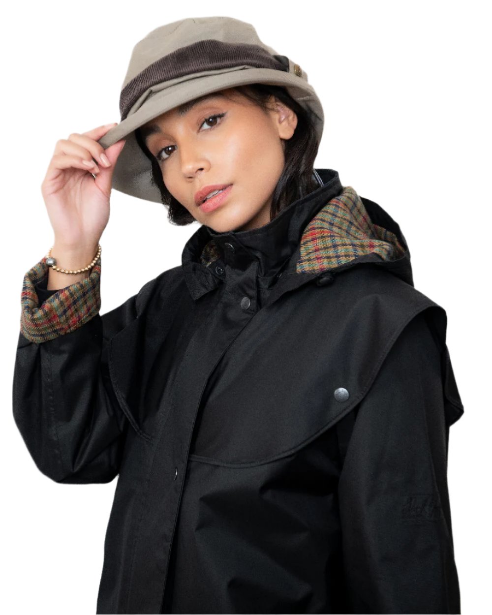 Chinchilla coloured Jack Murphy Malvern Heritage Rain Hat on white background