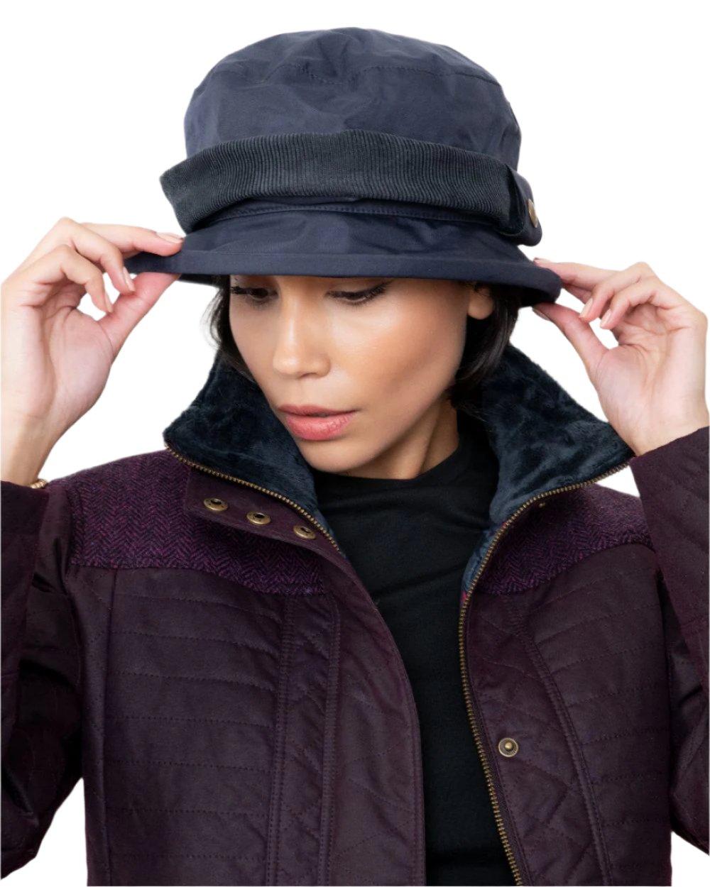 Heritage Navy coloured Jack Murphy Malvern Heritage Rain Hat on white background