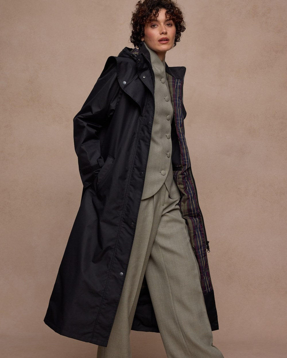 Black Coloured Jack Murphy Womens Connemara Waterproof Coat on indoor background
