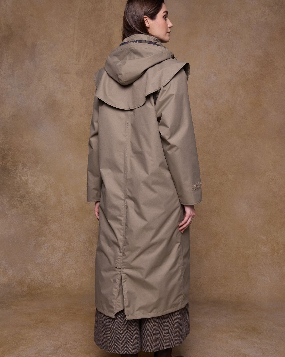 Chinchilla Coloured Jack Murphy Womens Connemara Waterproof Coat on indoor background