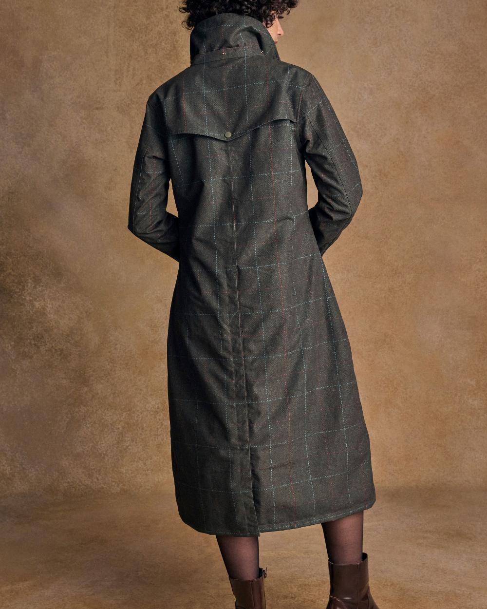 Green Windowpane Coloured Jack Murphy Womens Hannah Waterproof Coat on indoor background