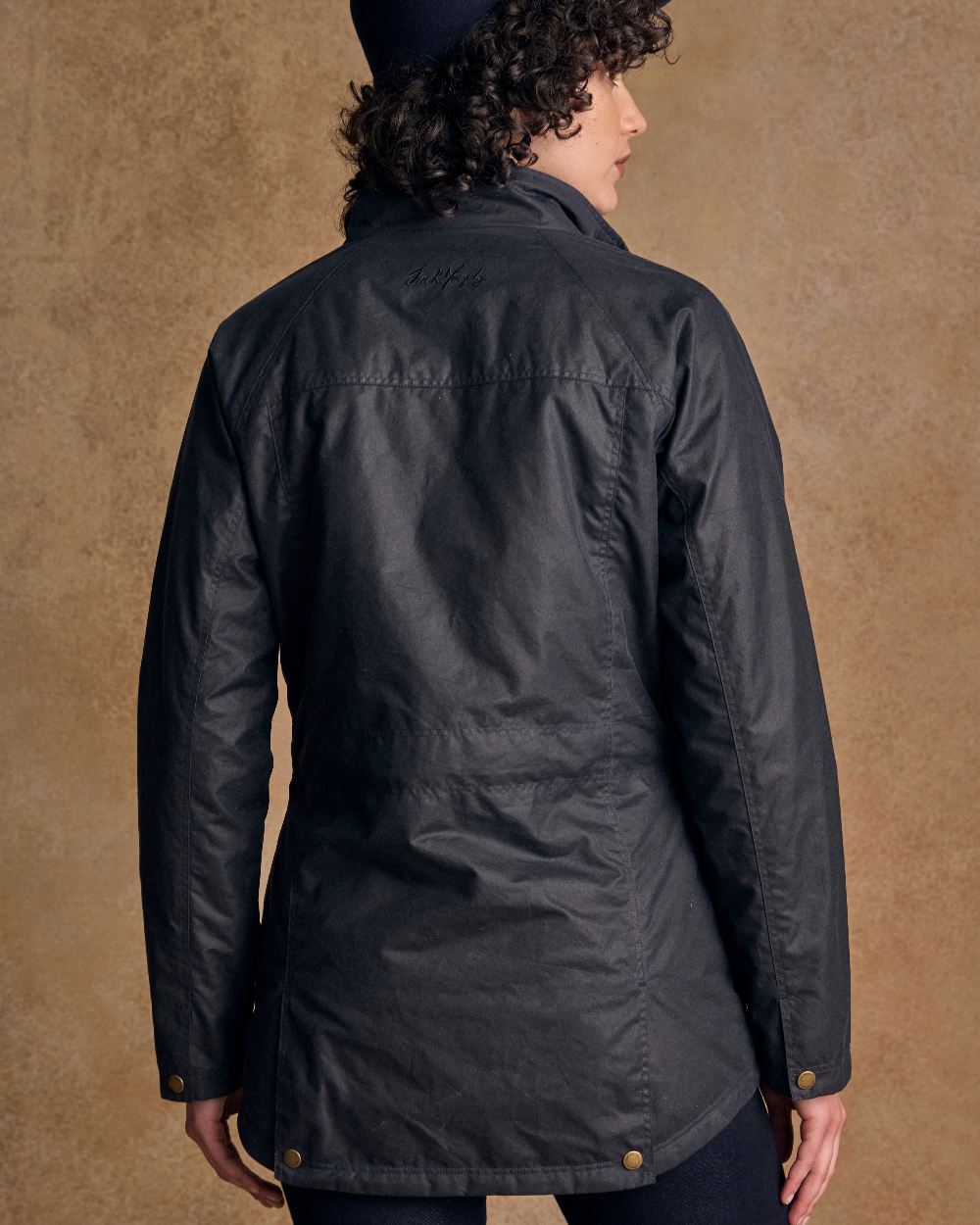 Navy Coloured Jack Murphy Womens Sally Wax Jacket on indoor background