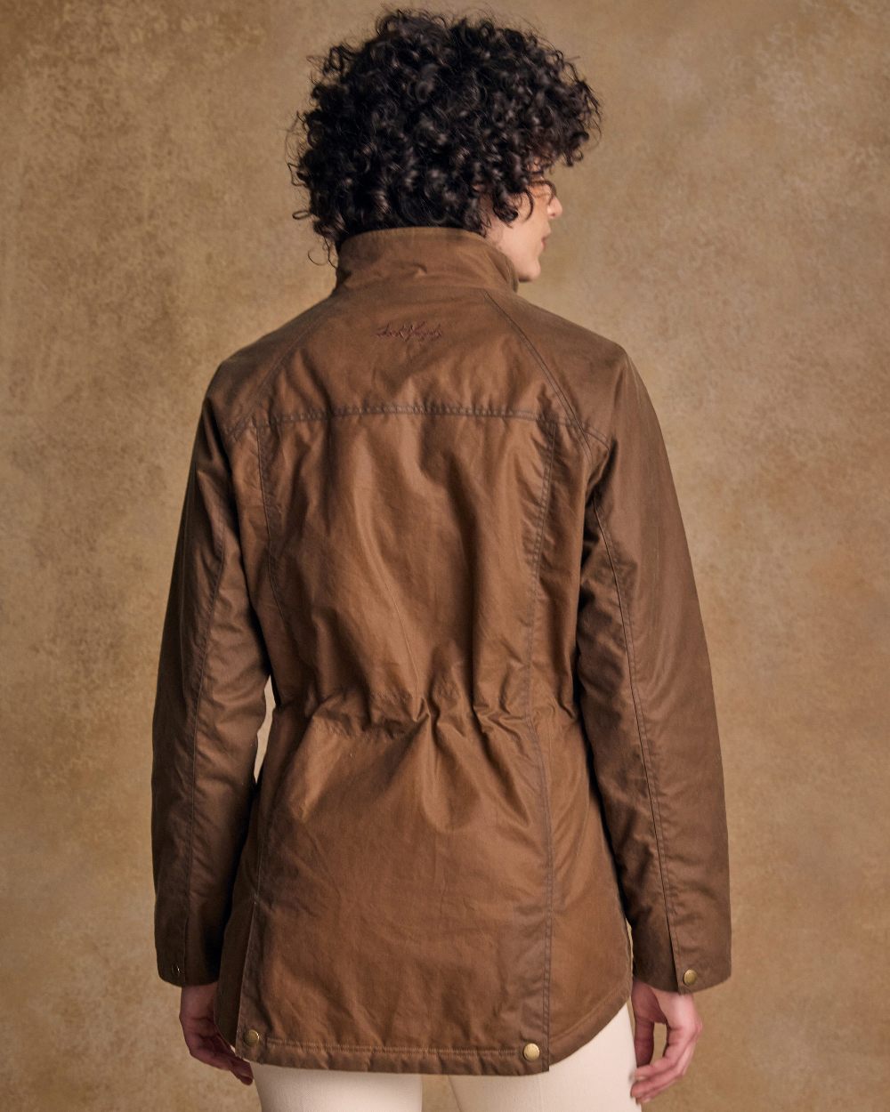 Tan Coloured Jack Murphy Womens Sally Wax Jacket on indoor background