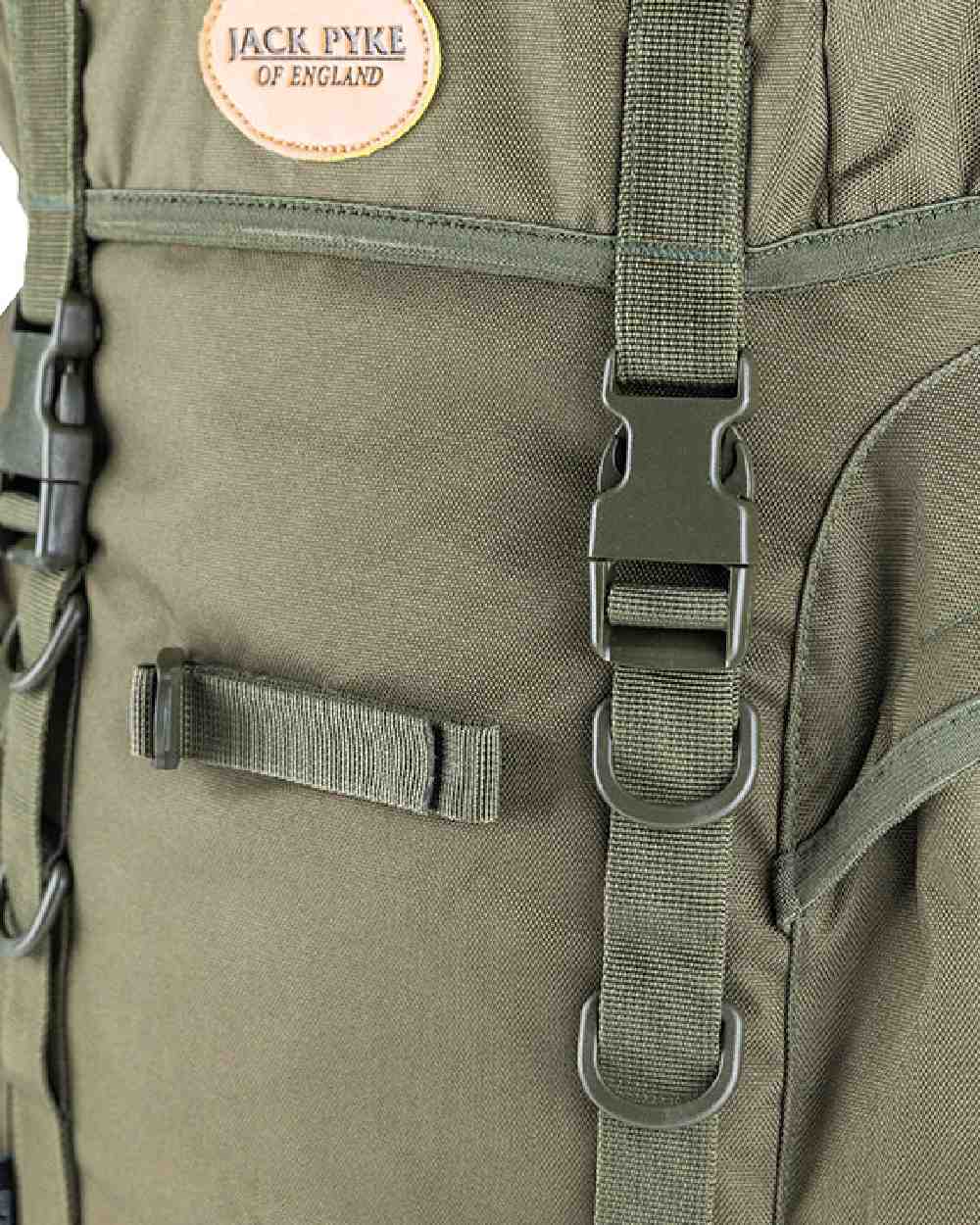 Green coloured Jack Pyke 25L Rucksack on white background
