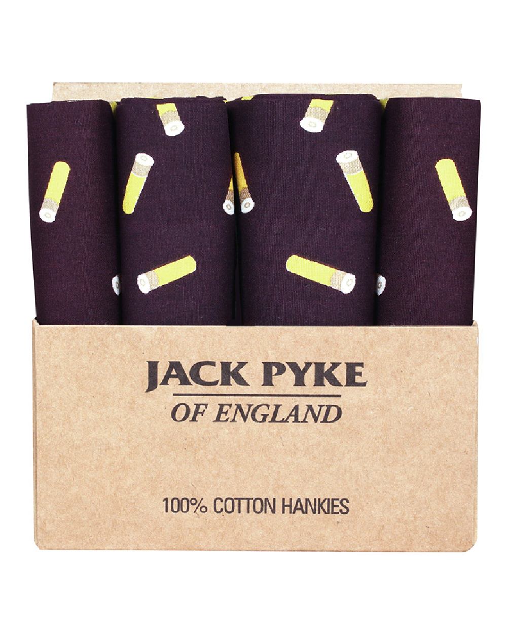 Wine coloured Jack Pyke 4 Pack Hankies on white background