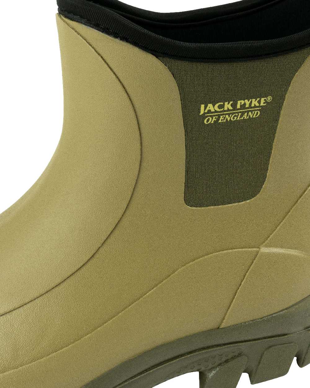 Green coloured Jack Pyke Ankle Wellington Boots on white background