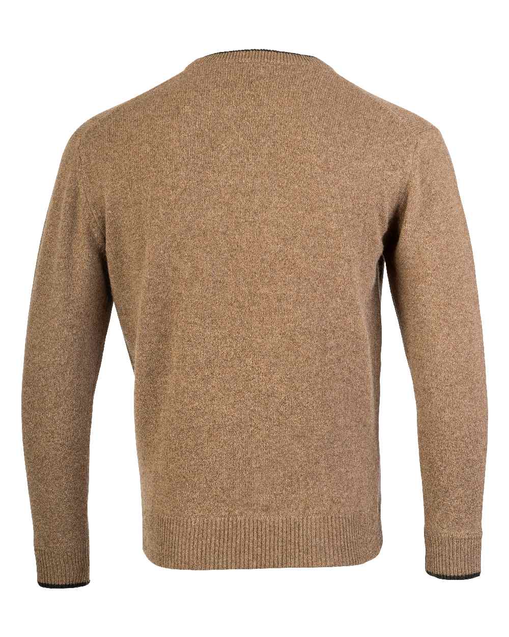 Barley coloured Jack Pyke Ashcombe Lambswool Crewknit Pullover on white background