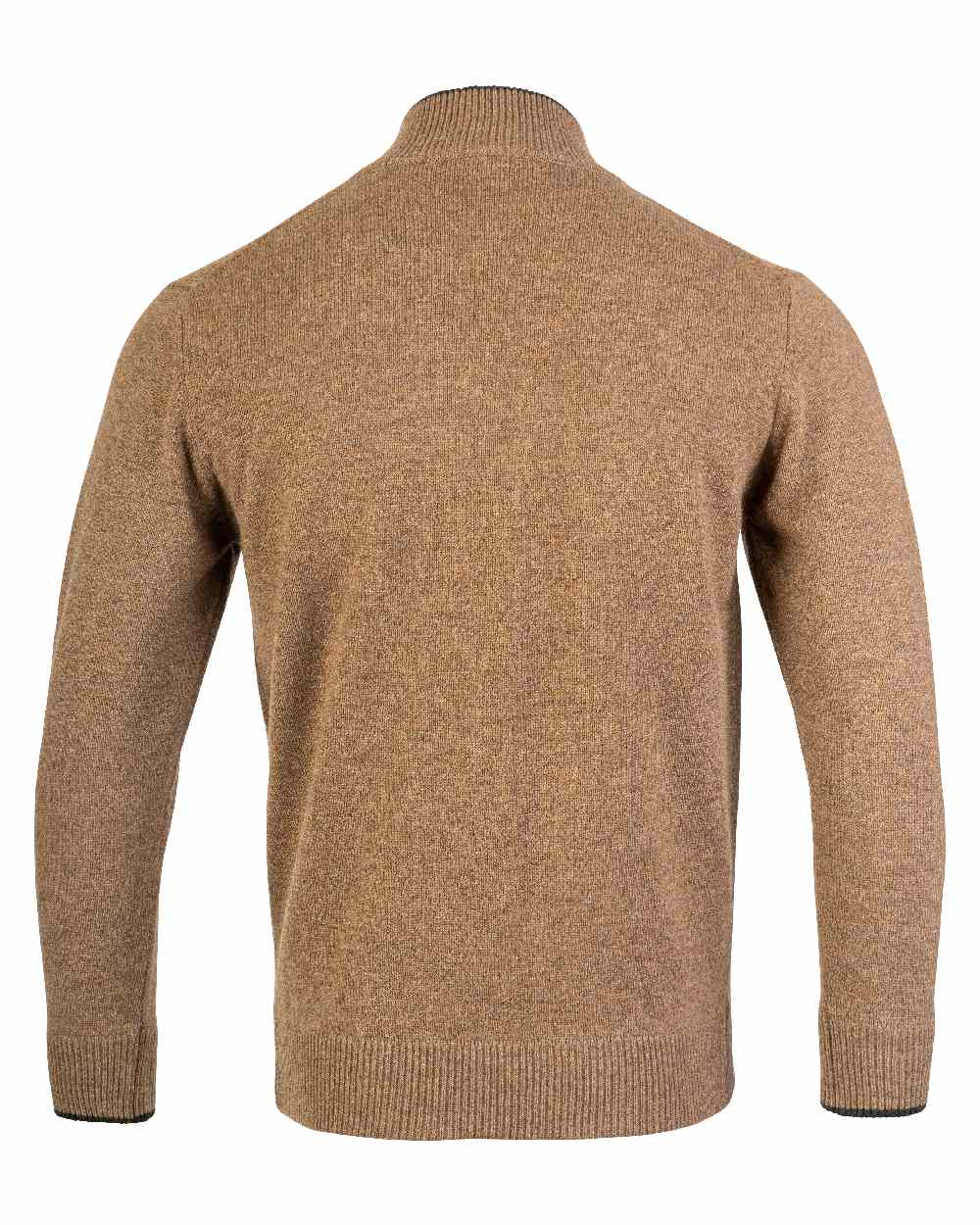Barley coloured Jack Pyke Ashcombe Lambswool Zip Knit Pullover on white background