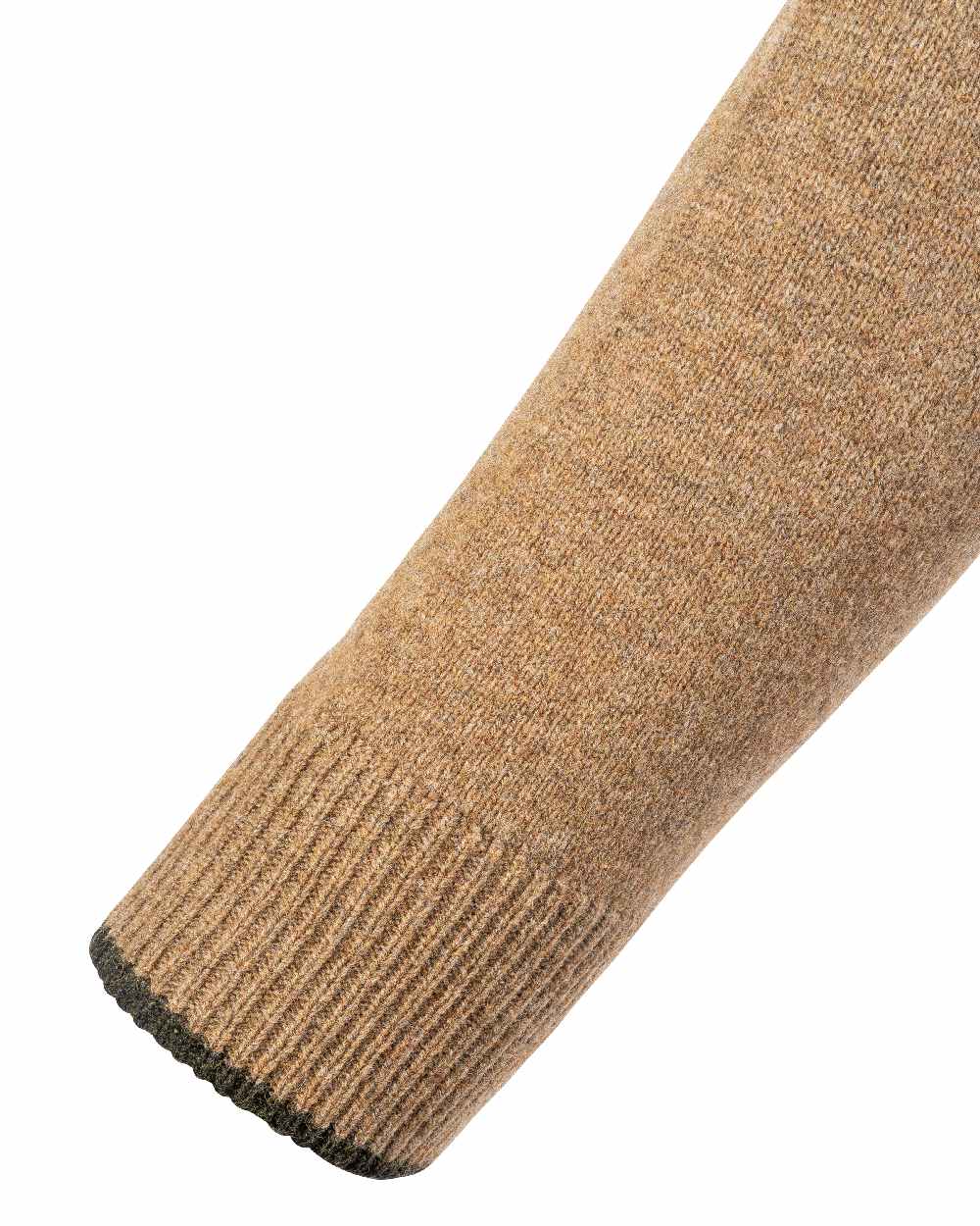 Barley coloured Jack Pyke Ashcombe Lambswool Zip Knit Pullover on white background