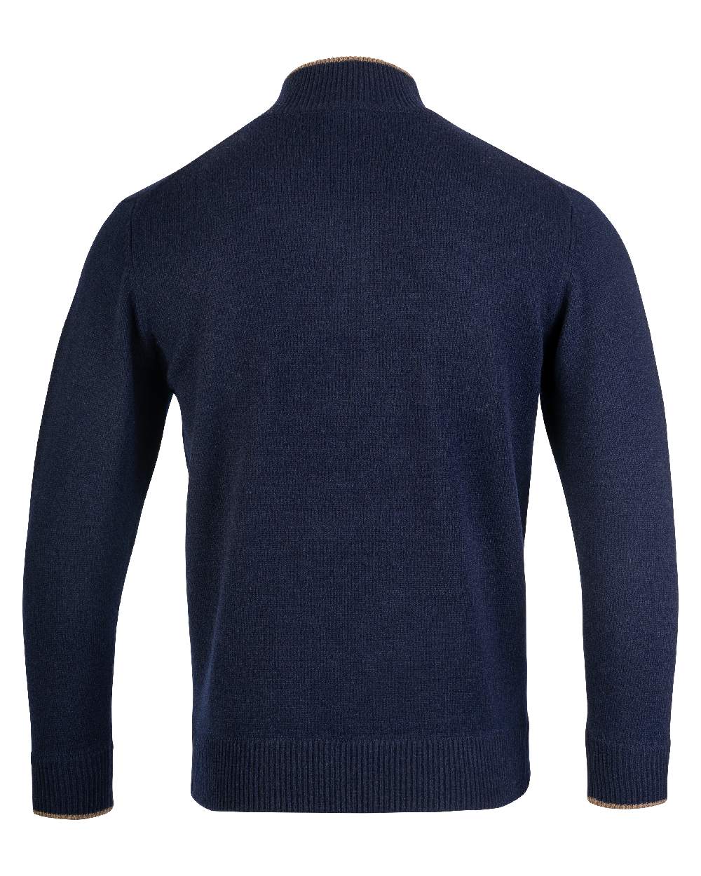 Navy coloured Jack Pyke Ashcombe Lambswool Zip Knit Pullover on white background