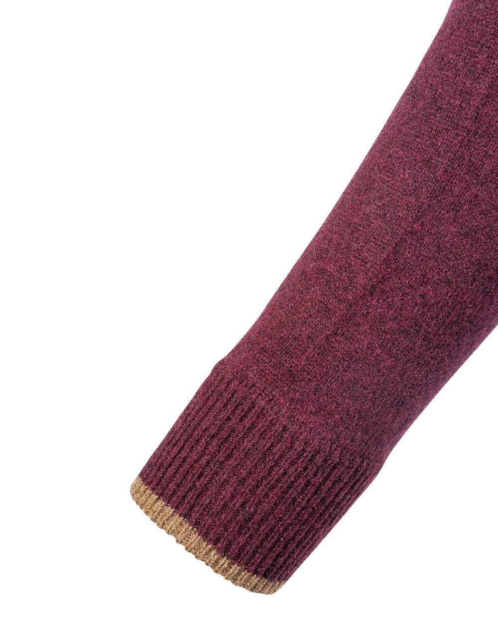 Plum coloured Jack Pyke Ashcombe Lambswool Zip Knit Pullover on white background