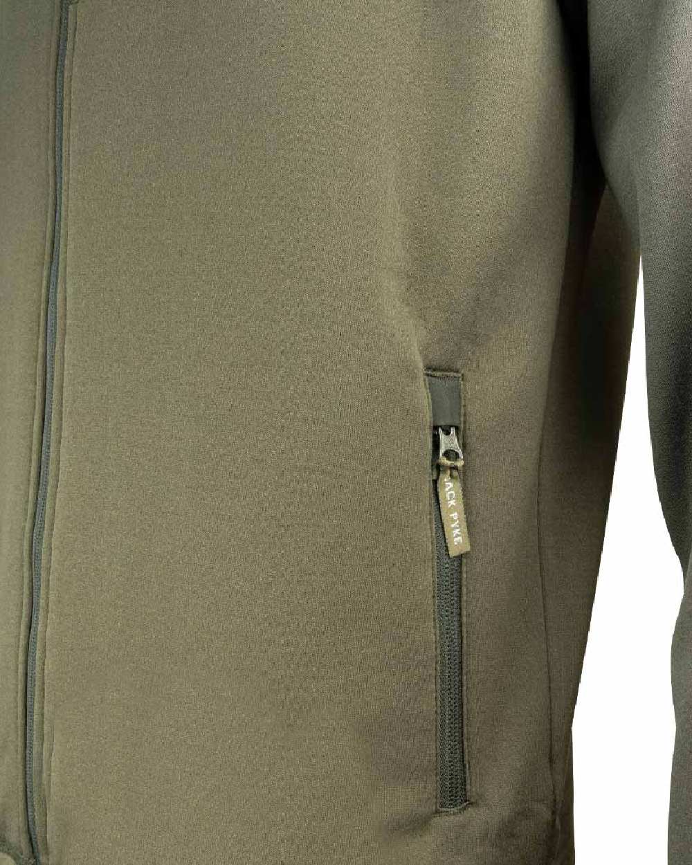 Green coloured Jack Pyke Ashcombe Technical Fleece Jacket on white background