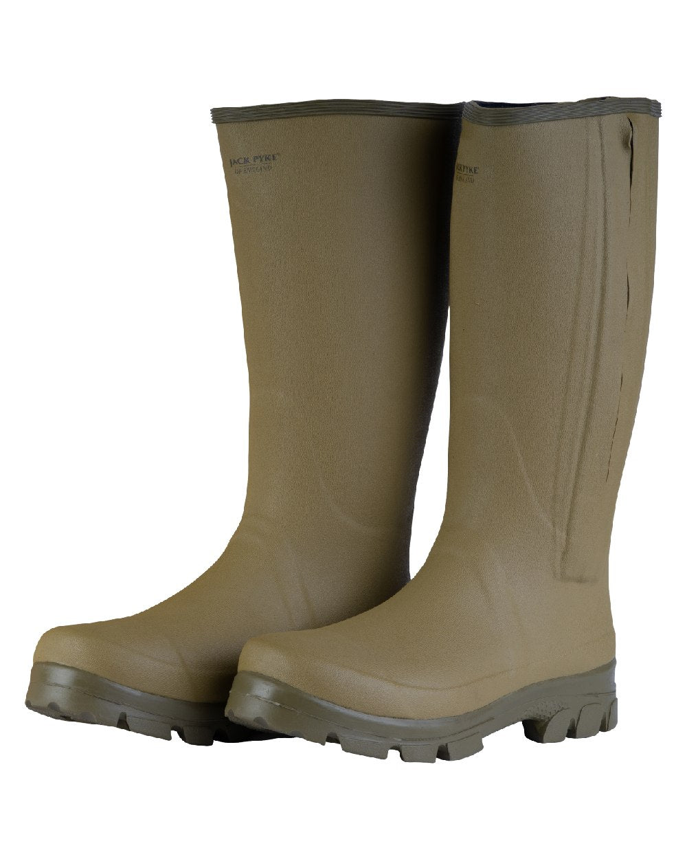 Green coloured Jack Pyke Ashcombe Zipped Wellington on white background