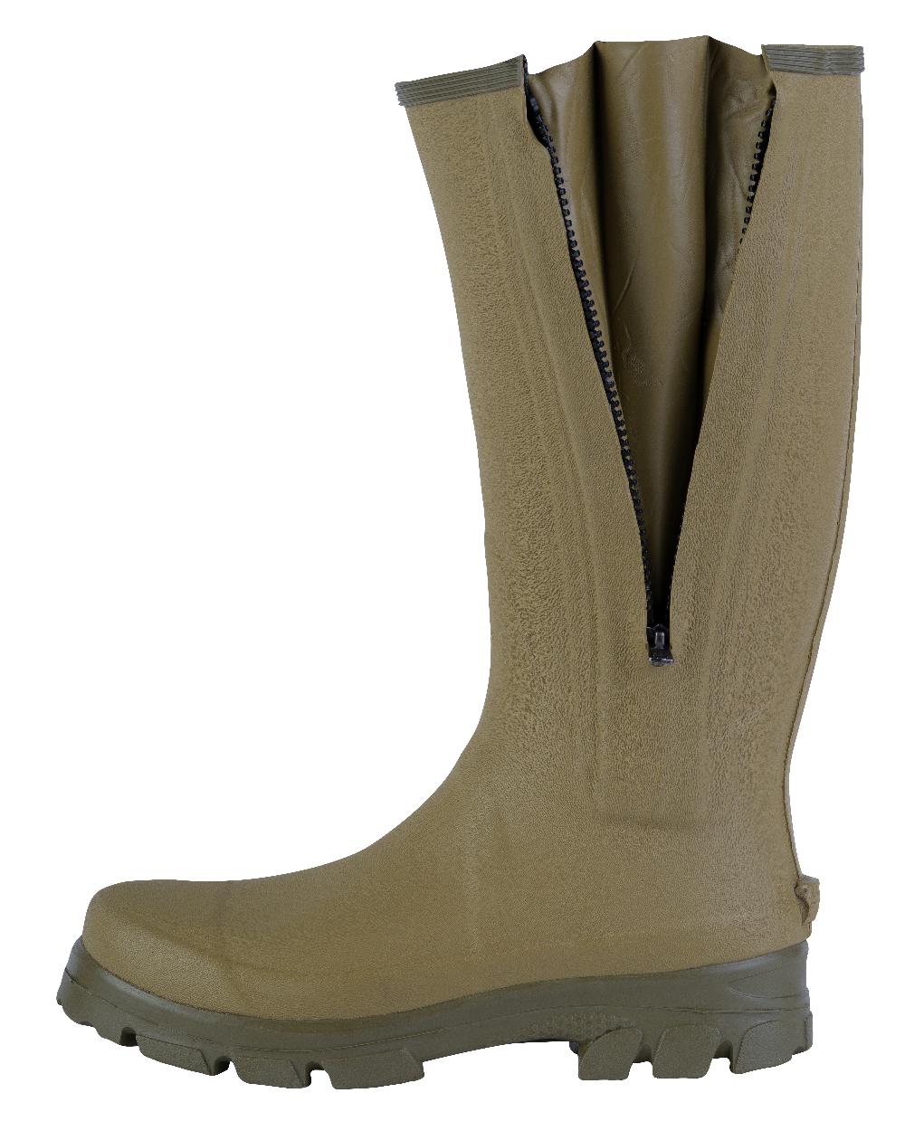 Green coloured Jack Pyke Ashcombe Zipped Wellington on white background