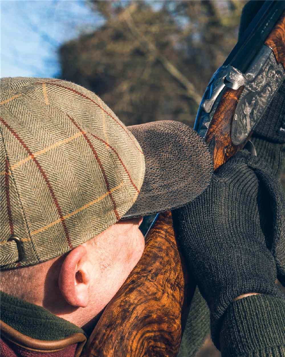Tweed coloured Jack Pyke Baseball Hat on blurry background