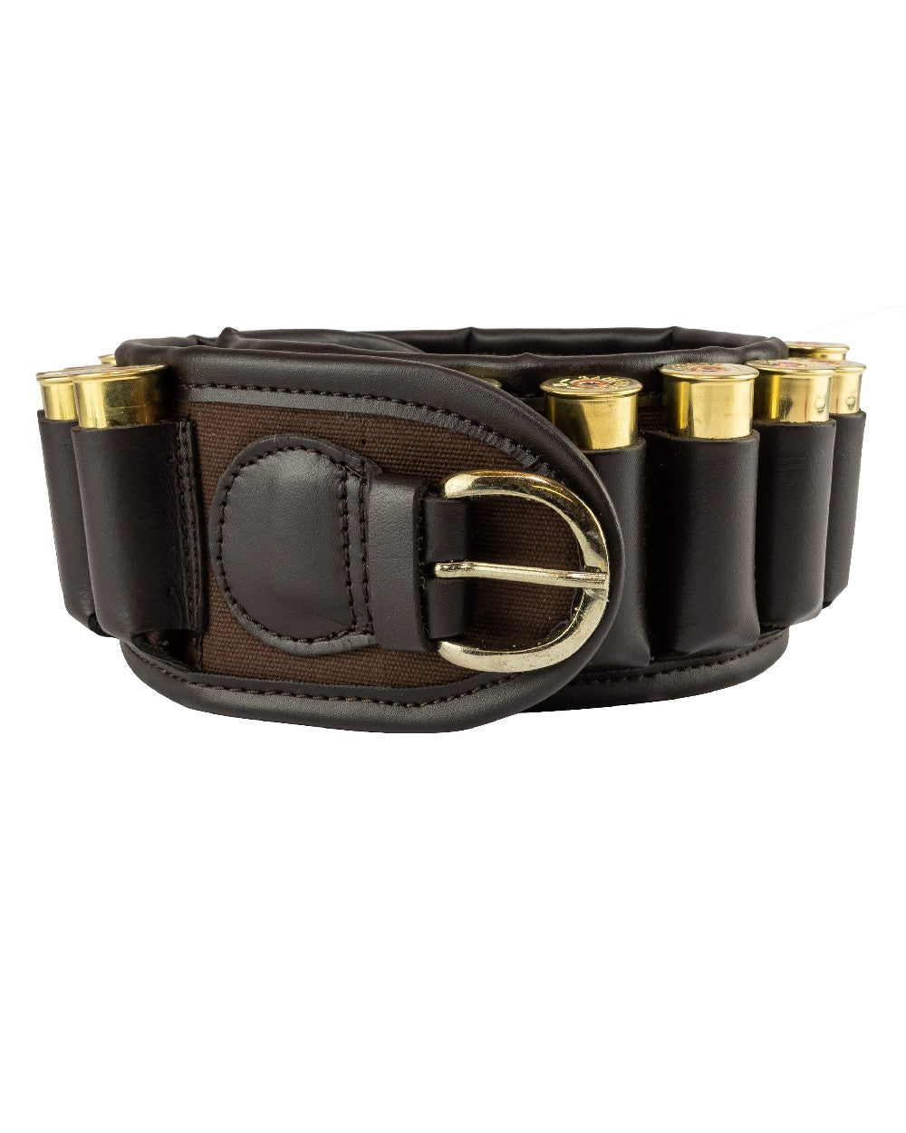 Brown coloured Jack Pyke Canvas Cartridge Belt on white background