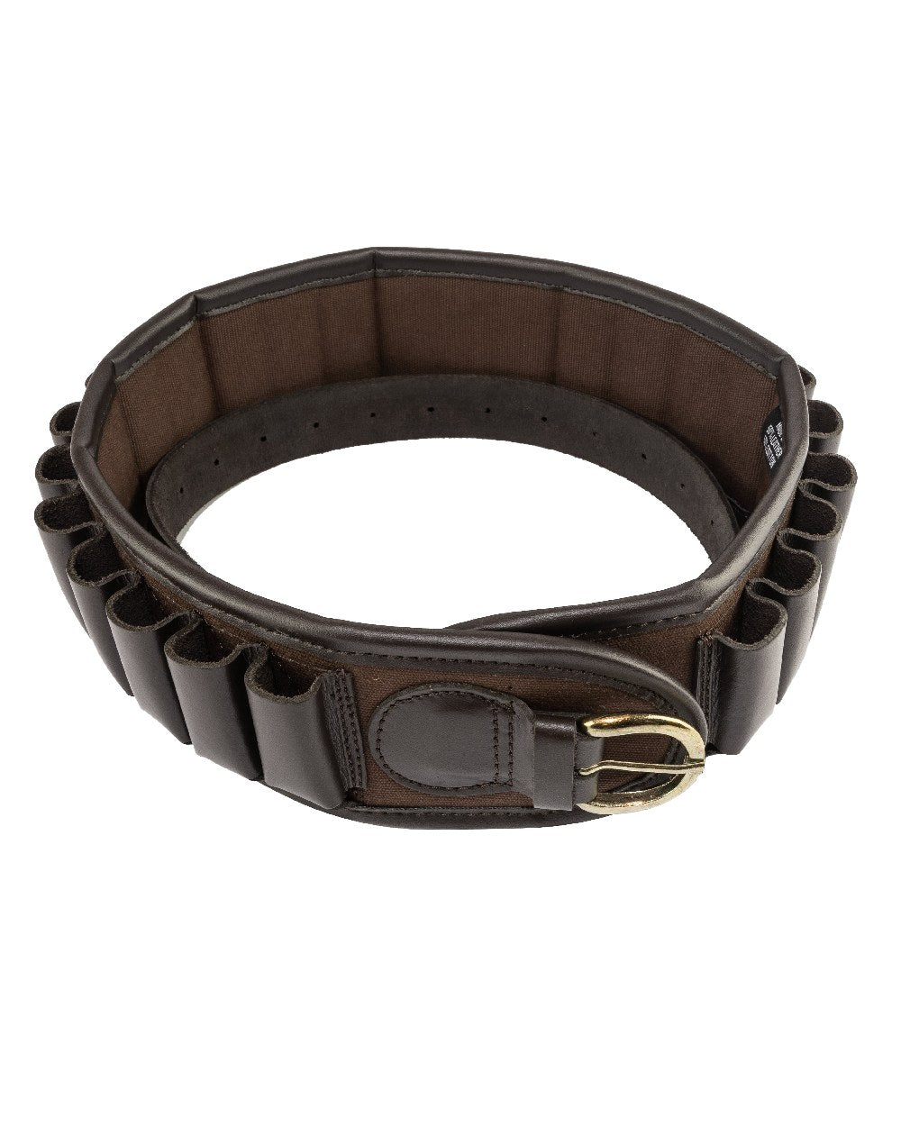 Brown coloured Jack Pyke Canvas Cartridge Belt on white background
