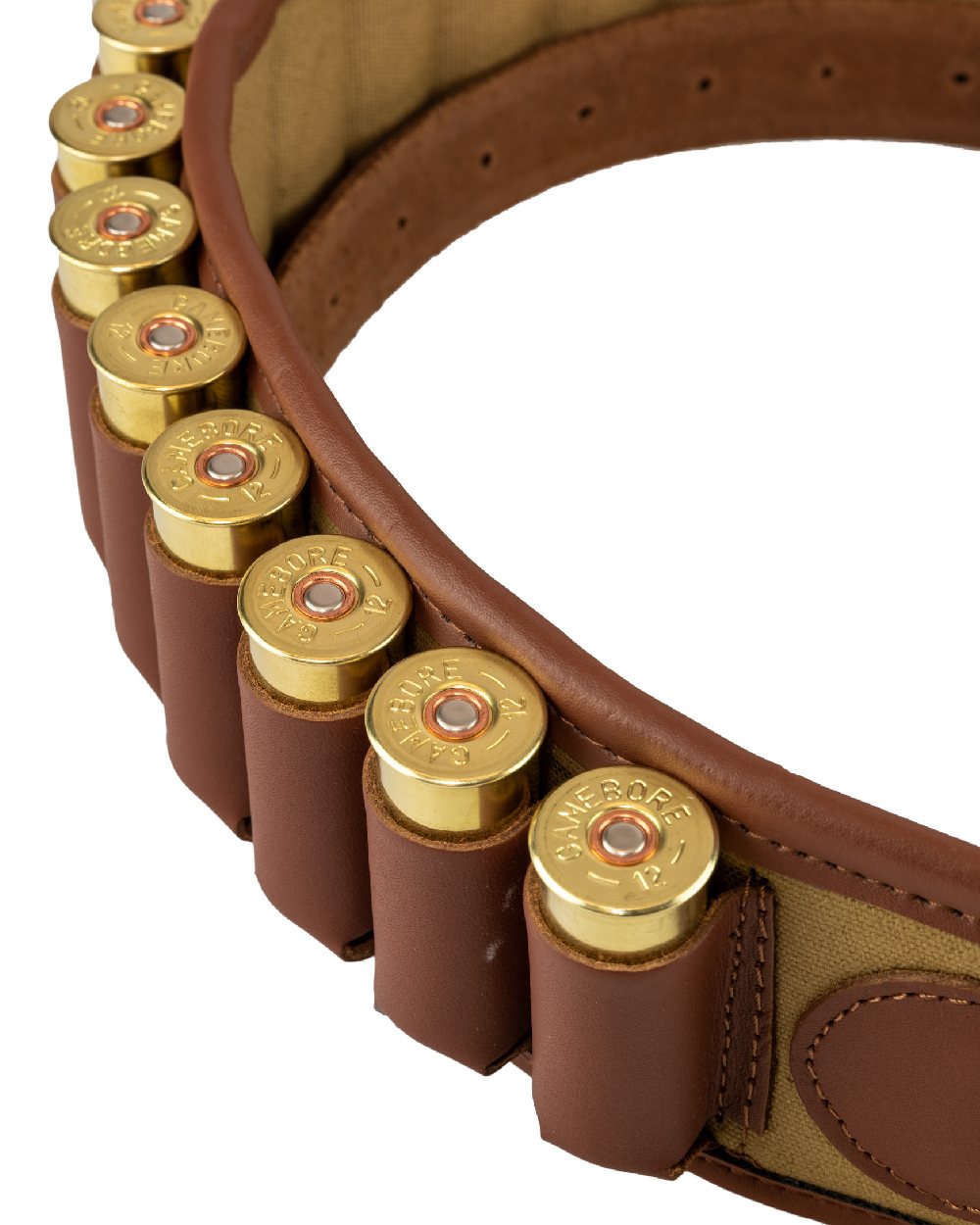 Fawn coloured Jack Pyke Canvas Cartridge Belt on white background