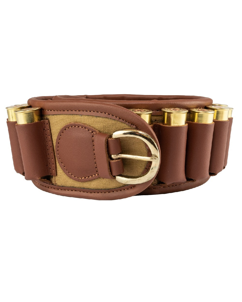 Fawn coloured Jack Pyke Canvas Cartridge Belt on white background