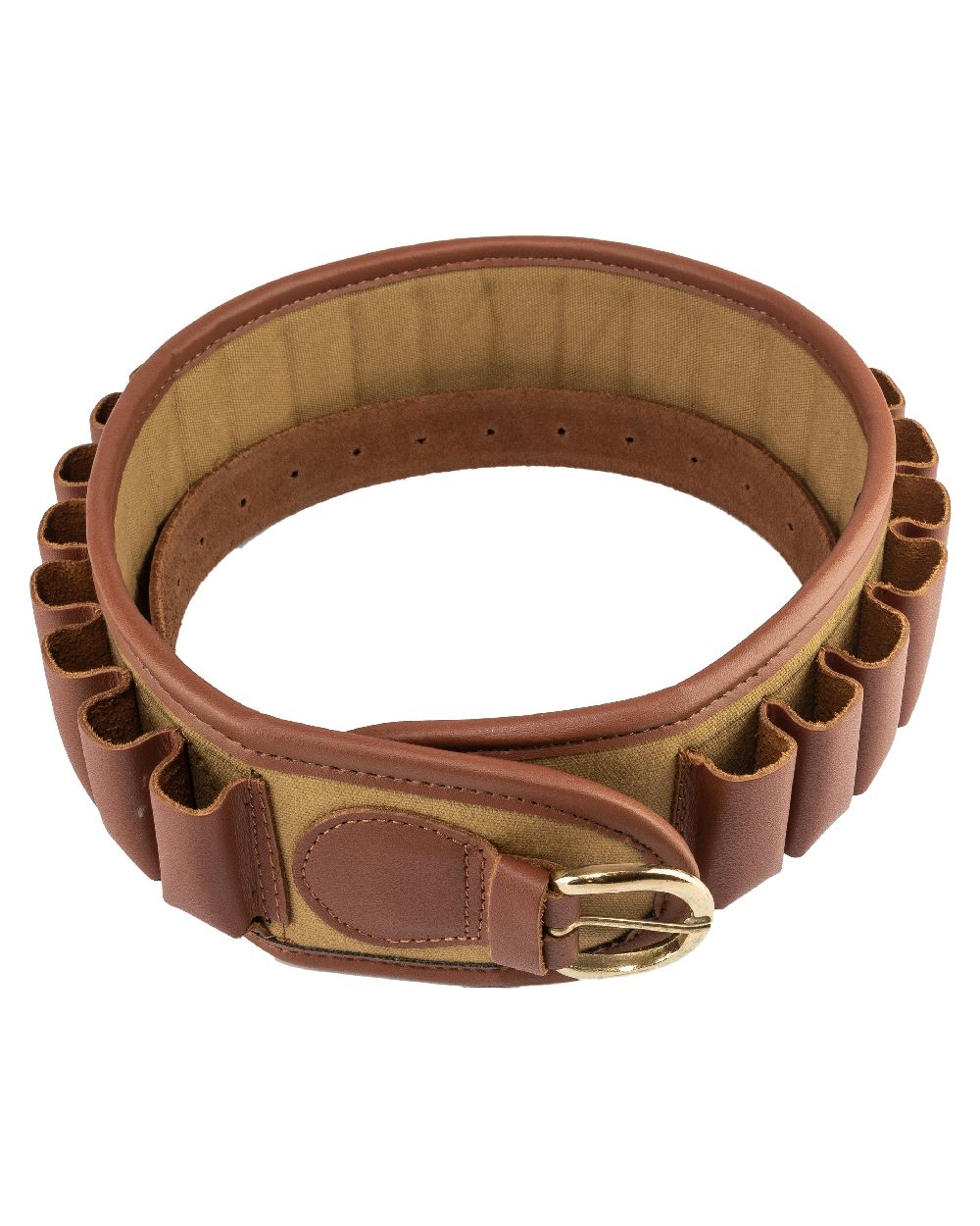 Fawn coloured Jack Pyke Canvas Cartridge Belt on white background