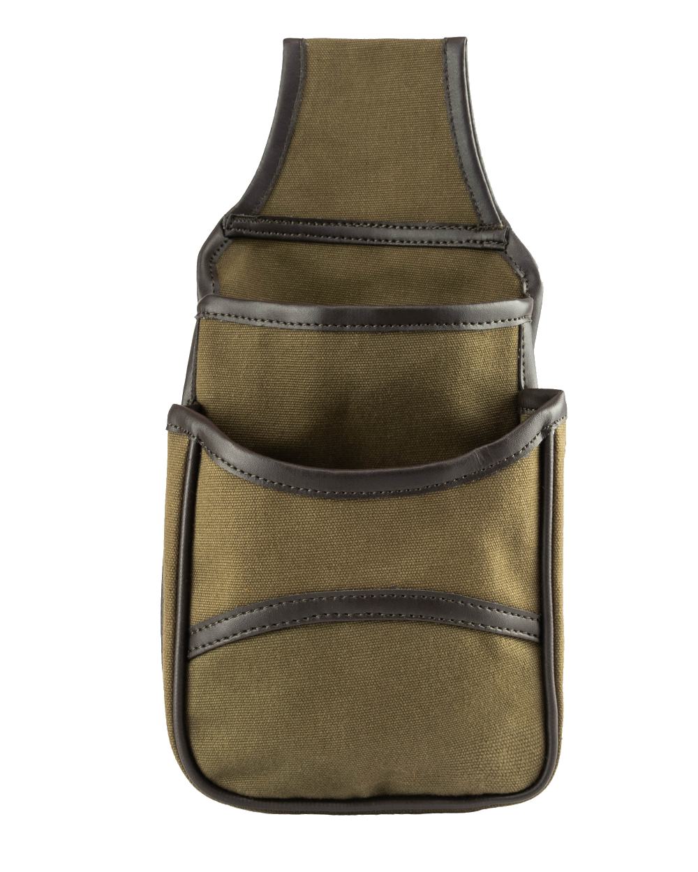 Green coloured Jack Pyke Canvas Cartridge Pouch on white background