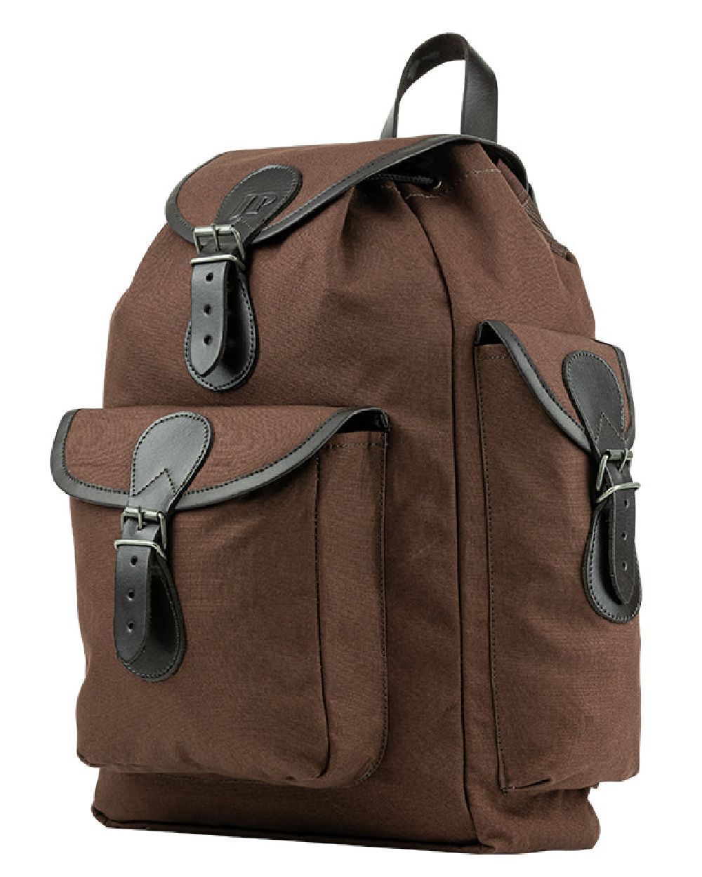 Brown coloured Jack Pyke Canvas Day Pack on white background