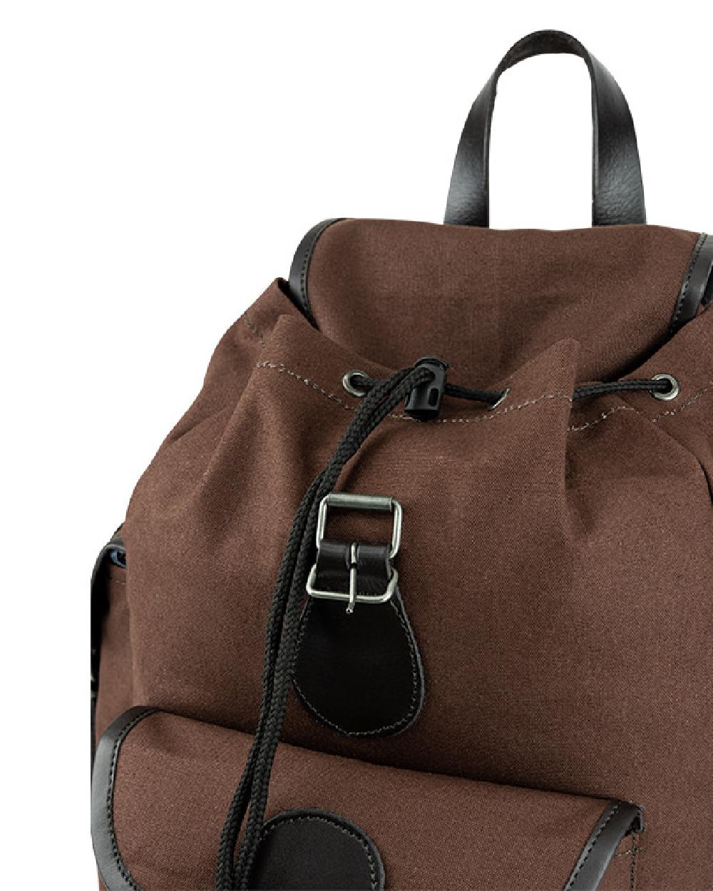 Brown coloured Jack Pyke Canvas Day Pack on white background