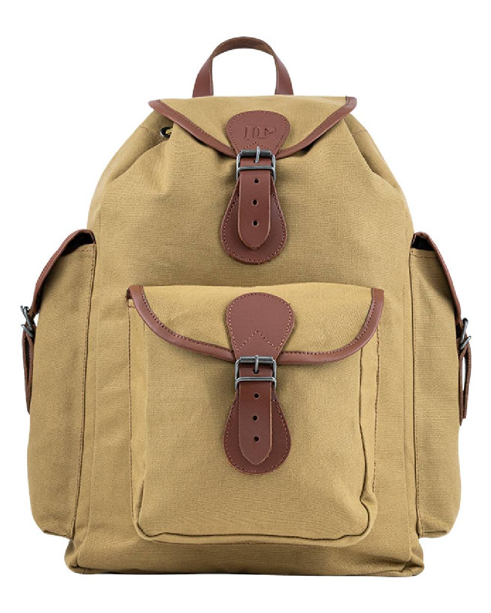 Fawn coloured Jack Pyke Canvas Day Pack on white background